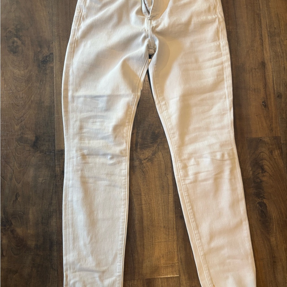 Mother the Looker ankle fray jeans cream collr